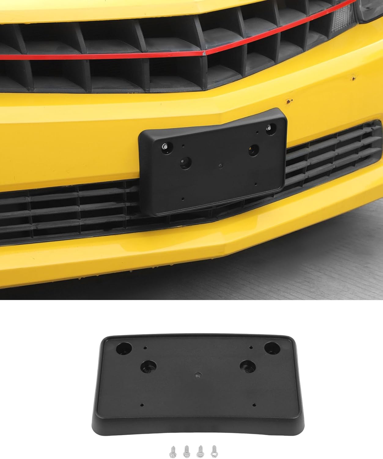 Front License Plate Bracket Frame Holder For Chevy Camaro 2010-2015, Black