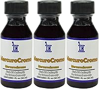 Vista 2 de Mercurochrome Antiséptico Mercuro Cromo 1oz 3 Pack