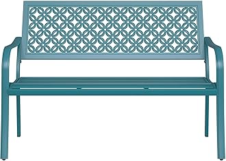 Grand patio 50" Outdoor Bench, Garden Benches with Anti-Rust Metal Powder Coated Frame, Patio Bench for Front Porch Park Outside Furniture Decor, Lake Shore