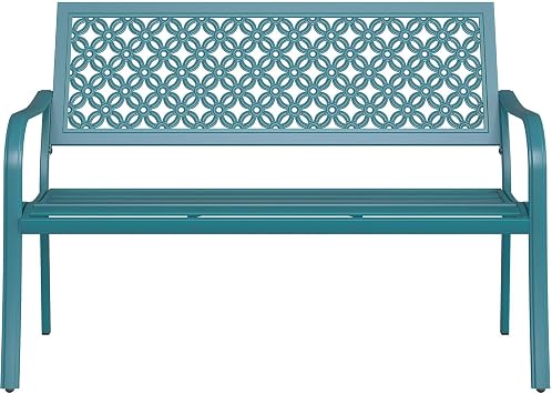 Grand patio 50" Outdoor Bench, Garden Bench with Armrests, Lake Shore