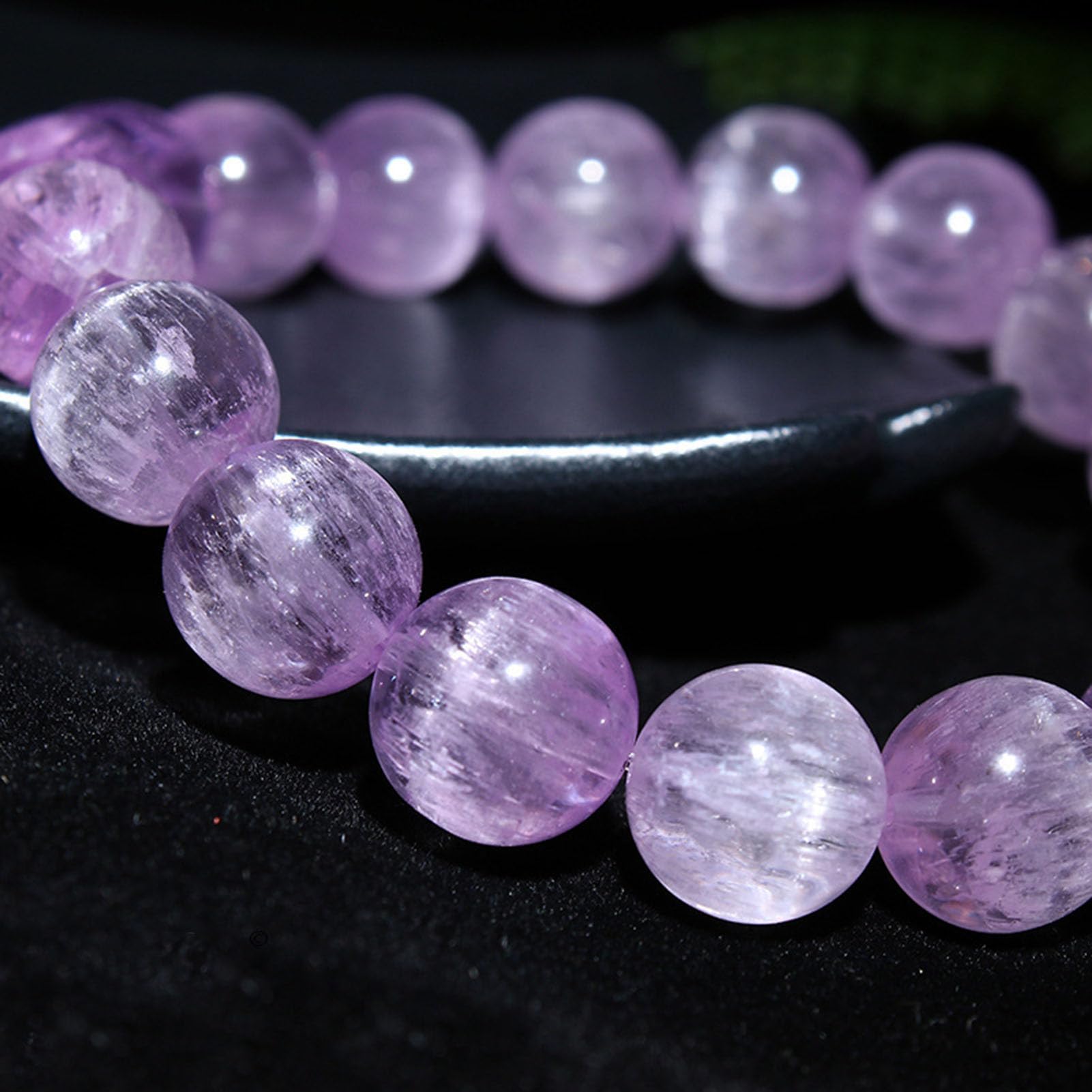 Pulsera de Chakra del corazón de Kunzite, Pulsera de Piedras Preciosas Naturales para el Amor y la compasión incondicionales, joyería de energía de Cristal elástico, Pulseras,10MM