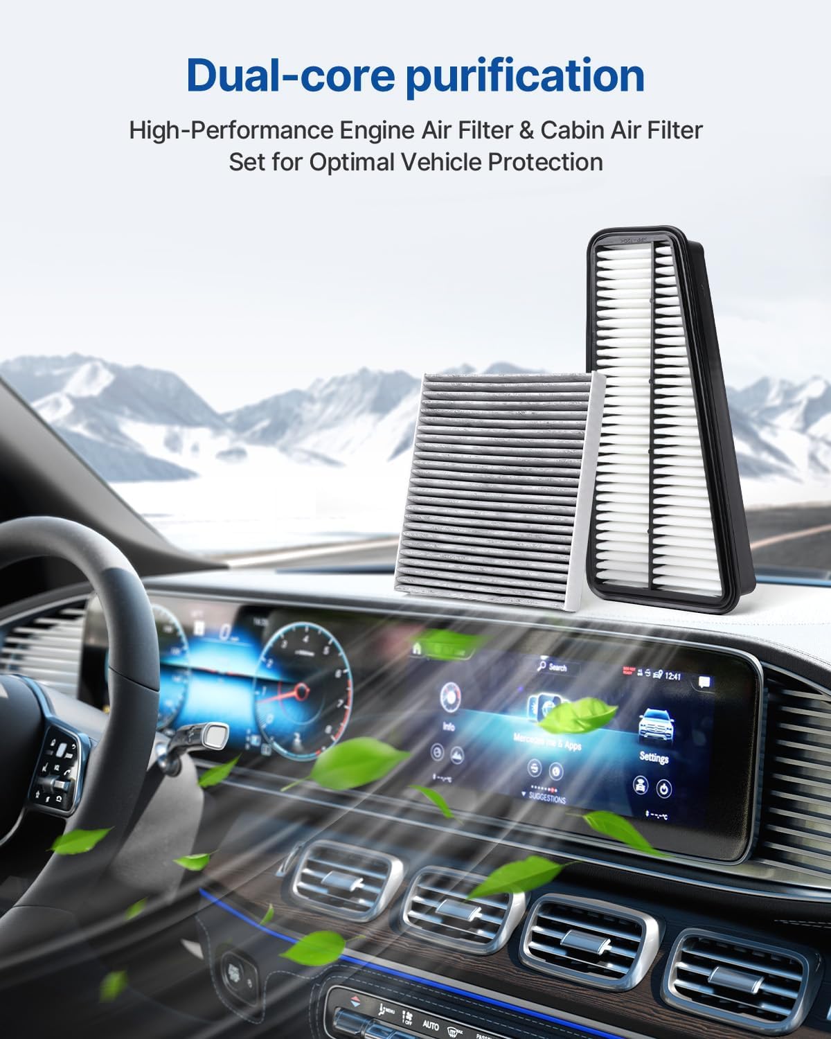 Cabin Engine Air Filter Kit Fits 2005-2015 Tacoma 4.0L