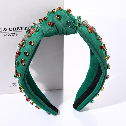Vista 125 de Diadema de Navidad para mujer, accesorios de Navidad con cuentas, arco de Navidad, copo de nieve, diadema anudada HOHOHO, rojo y verde, perla