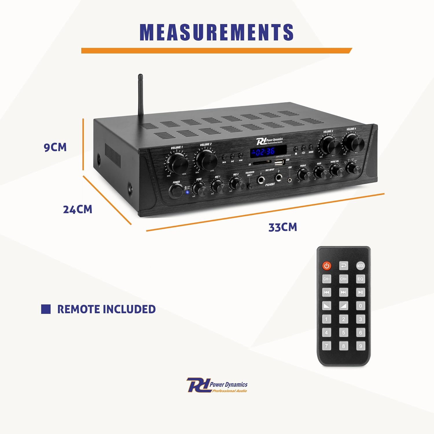 Power Dynamics PV240BT Measurements and Remote