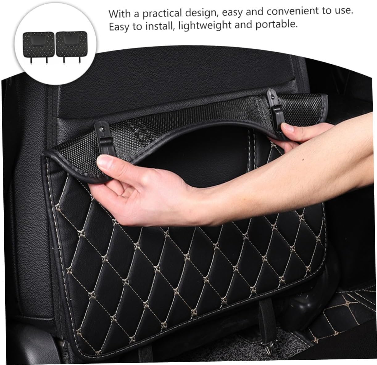 2pcs Car Seat Back Protectors PU Kick Mats Storage Pockets Anti-Kick Seat Covers for SUV Easy to Clean Car Accessories Protects Against Dirt and Scratches