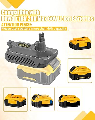 Miniatura 5 de Para reemplazo de batería Dyson V10, adaptador V10 para Dewalt 18 V 20 V MAX 60 V convertidor de batería de iones de litio para Dyson V10 batería