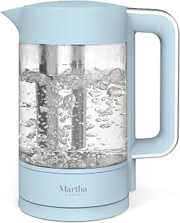Martha Stewart 1.7L Glass Carafe Electric Kettle with Removable Tea Infuser