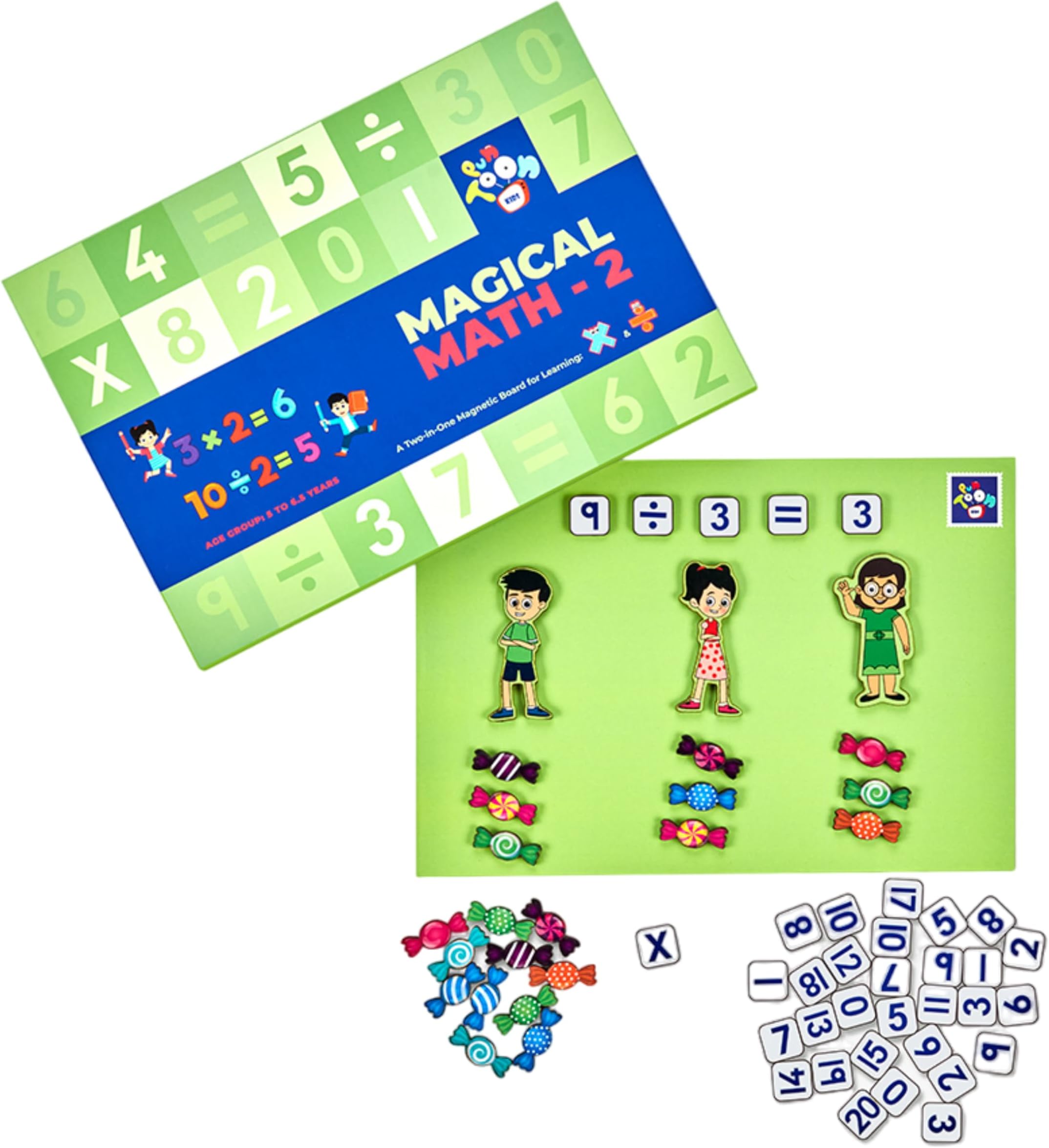 Magical Maths-2 Fun Educational Board Games for Kids | Play & Learn Multiplication & Division with Gattu & Chinki | Magnetic Math Board Game for Kids 5+ Years