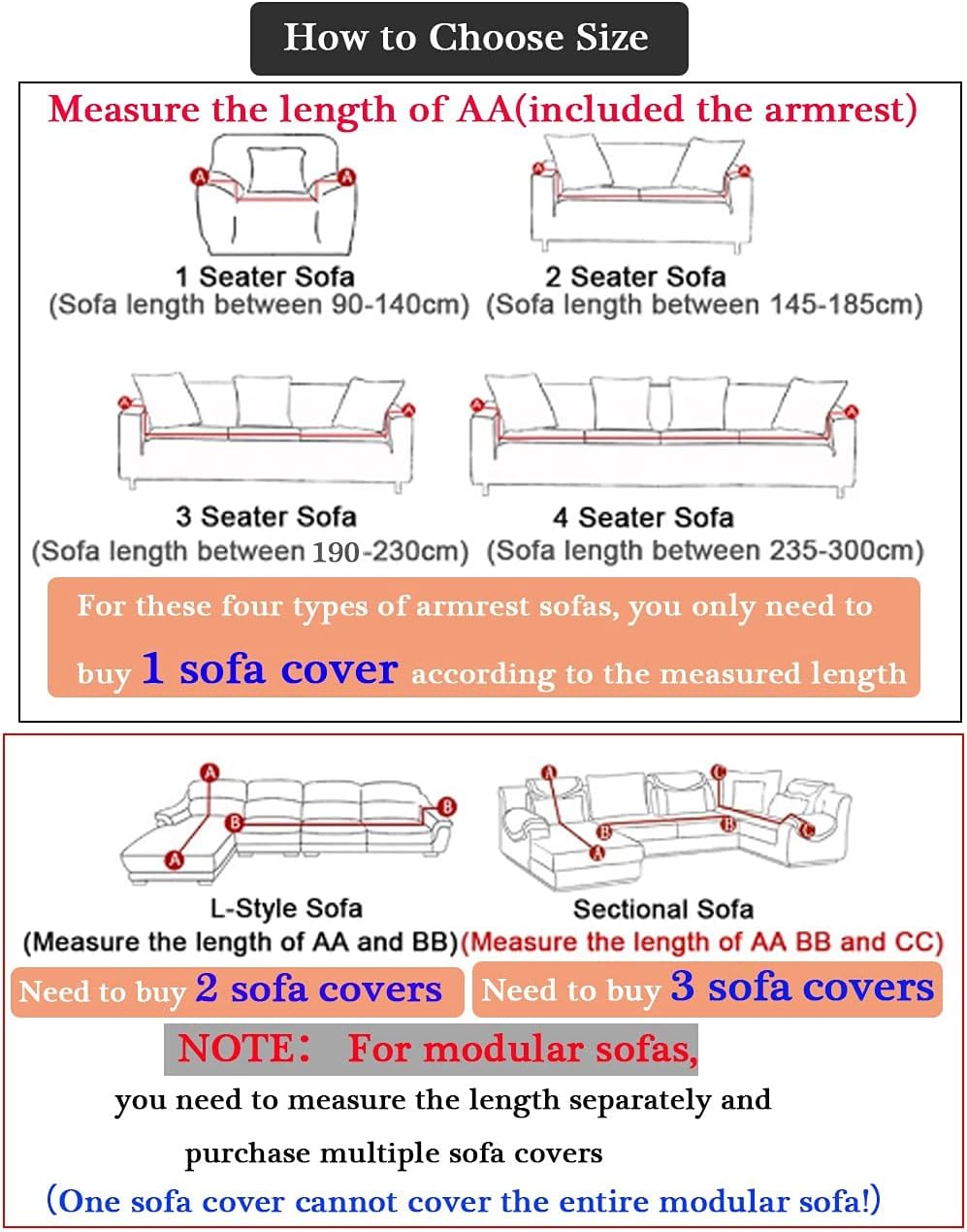Modern Couch Covers for 3 Cushion Couch,Sectional Sofa Covers for Living Room Dogs Cats Kids Pets,Sofa Slipcover L Shape for 1 2 3 4 Seater,Ultra Soft Rich Comfortable Furniture Protector Covers(Colo
