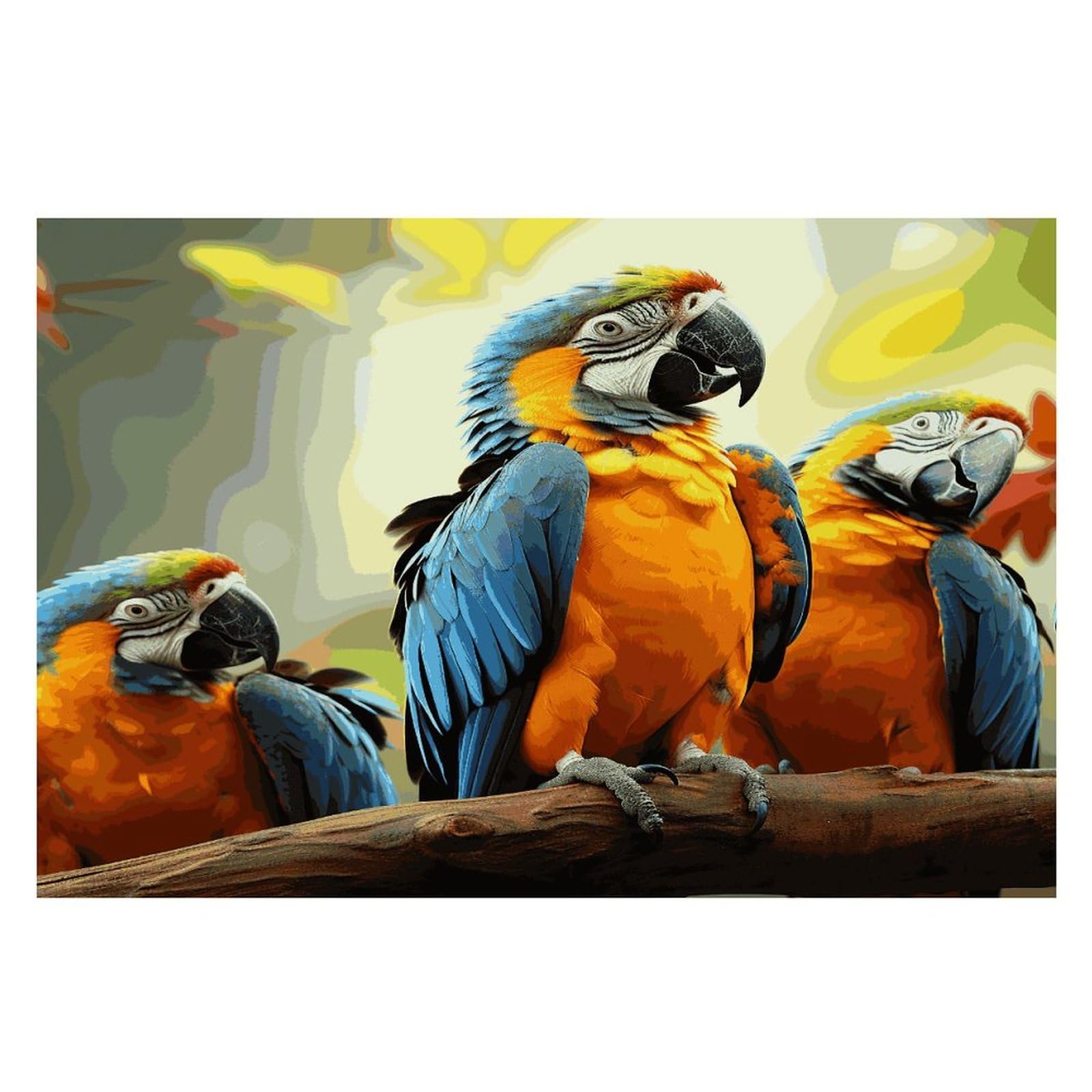 Cute Parrots Placemats Wipeable Heat Resistant Table Mats Washable Flax Place Mats Elegant Cloth Non-Slip Placemat for Kitchen Dinning Party Table Decor 12 * 18 in