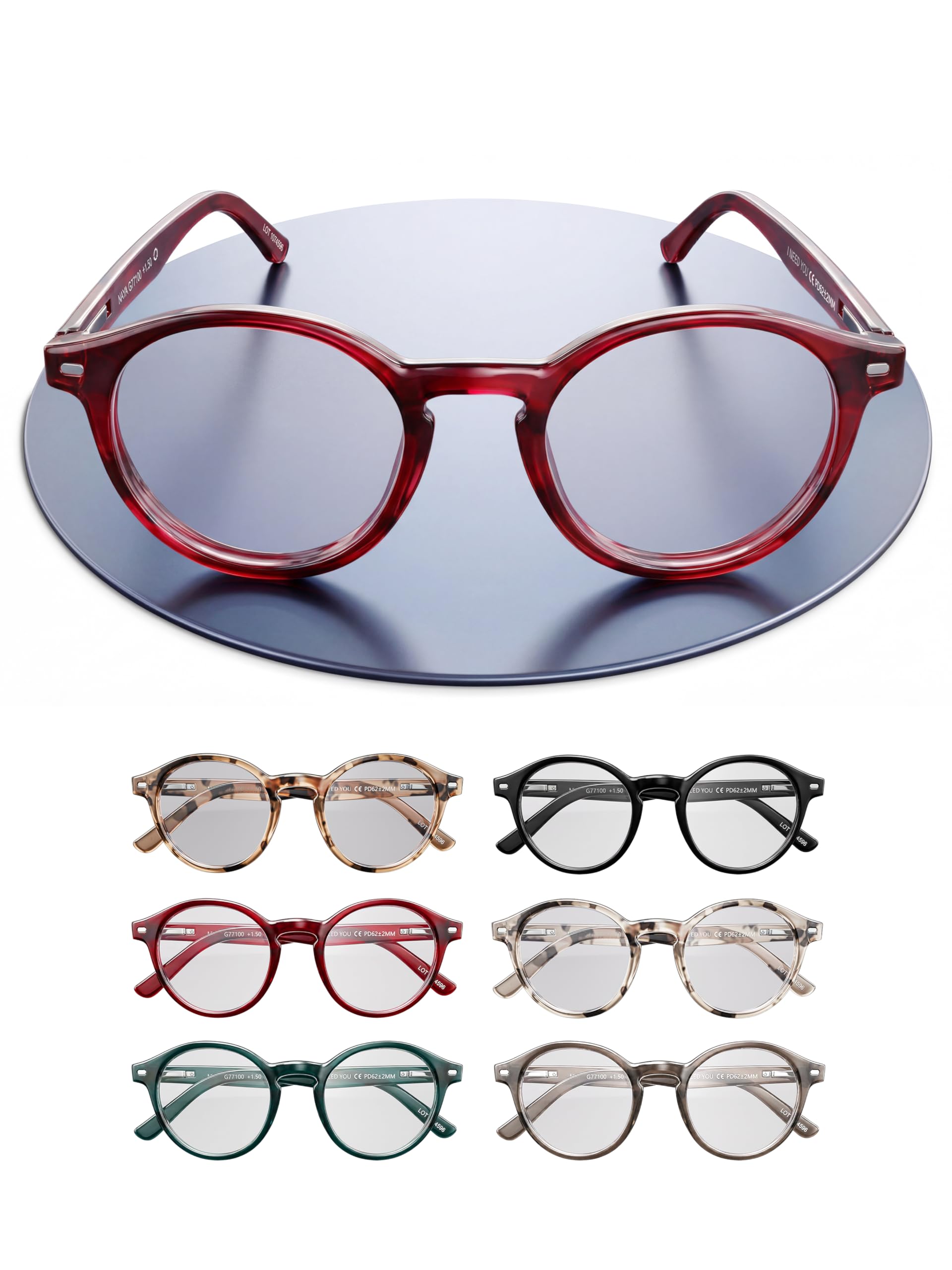 I NEED YOU Sonnenbrille FIJI für Damen & Herren Rund Retro,