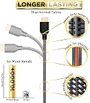 PowerBear 4K HDMI câble 10Feet | Haute vitesse, Nylon tressé & Connecteurs en or, 4K @ 60Hz, Ultra HD, 2K, 1080P, Dolby & ARC Compatible avec ordinateur portable, moniteur, PS5, PS4, Xbox One, Feu TV, Pommes TV & Plus