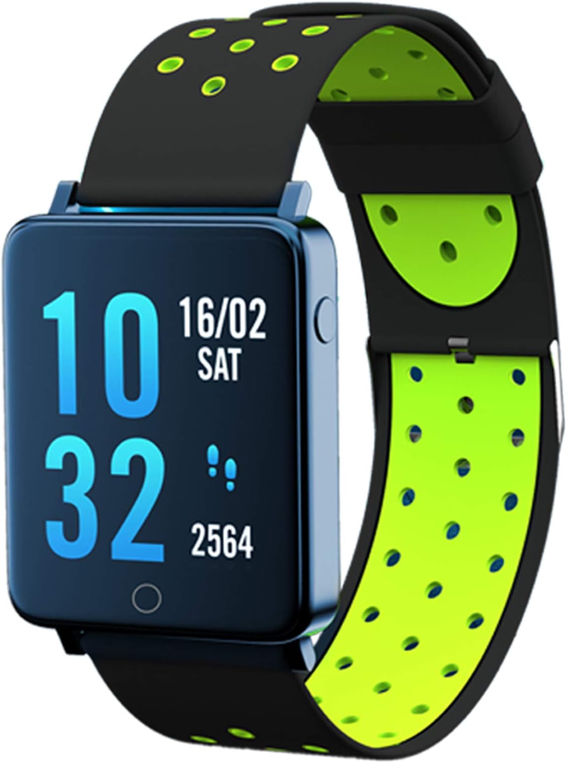 Toreto Bloom Smartwatch, Upto 20 Days Battery Life, Color AMOLED Full-Touch Screen, Waterproof with Music Control and Unlimited Watch Faces (Tor-81)- Black/Green