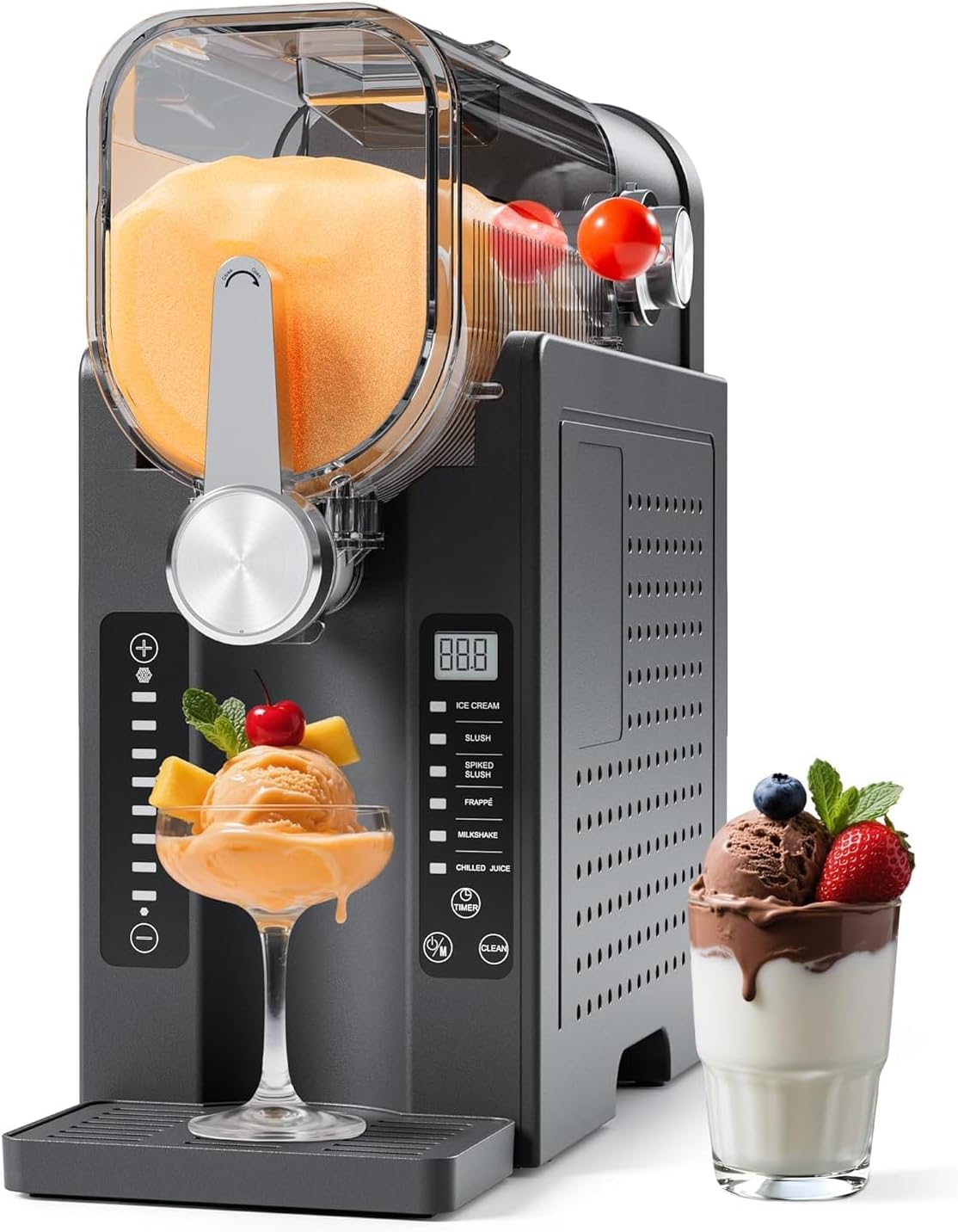 Slushy Machine No Ice Needed, CHIVALZ Slushie Machine for Home, Frozen Drink Maker with 6 Preset Programs for Margaritas, Frappés, Milk Shake and Mor