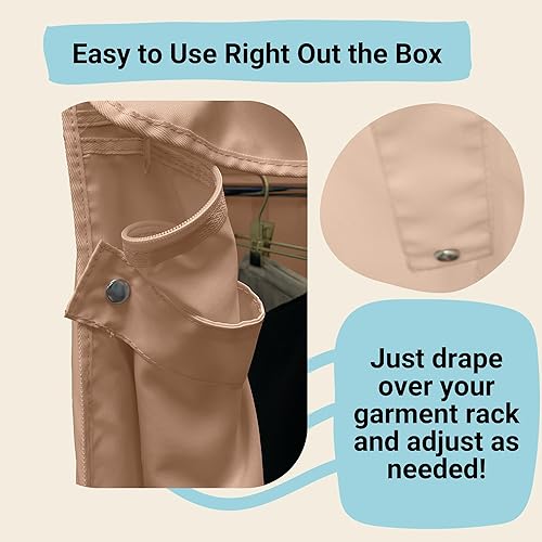 Vista 20 de Formosa Covers Funda portátil para estante de ropa – Protege tu ropa del polvo, mantiene tu habitación organizada en azul glaciar (solo la funda)