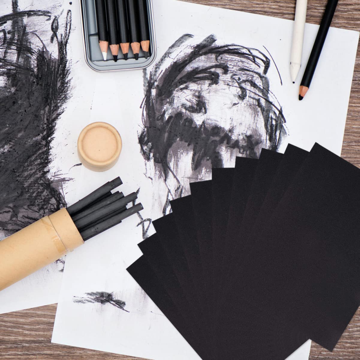 OSALADI Papier à Dessin Noir pour Garçon et Filles 100 Pièces, Épais