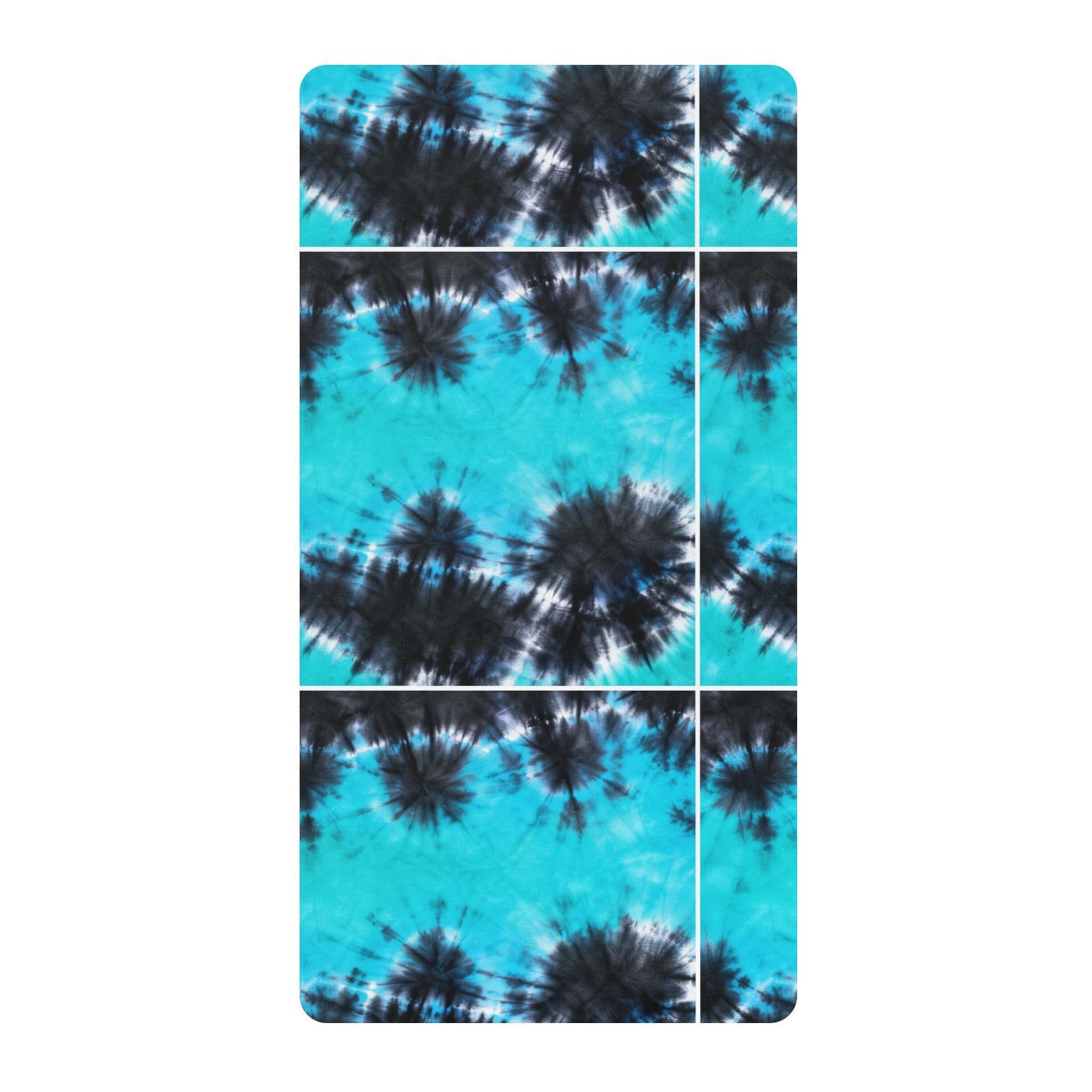 Drap de berceau turquoise tie-dye en coton respirant pour bébé