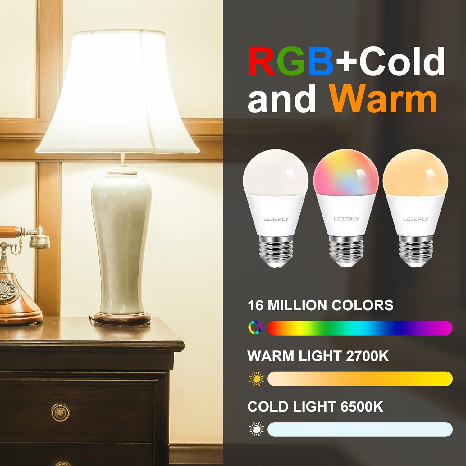 Zigbee A15 Smart Bulbs, Hub Required (Compatible with Hue*, Alexa, Google & ConBee), E26, 5W=40W,400LM Color Changing, Dimmable WiFi Light Bulbs, 2Pack