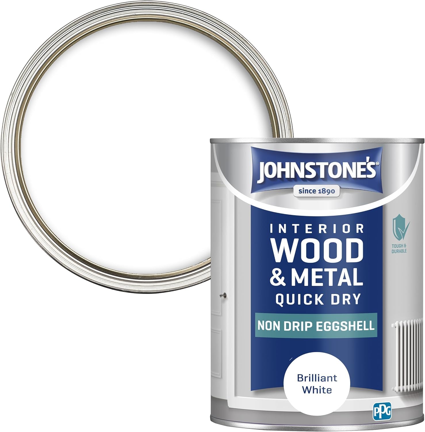 Axpower Inspirational Technology Empowering People White Non Drip Eggshell Paint Brilliant 1.25L | Smooth Mid-Sheen Finish For Wood & Metal | Durable, Easy To Apply, Low Odour, Interior & Exterior Use