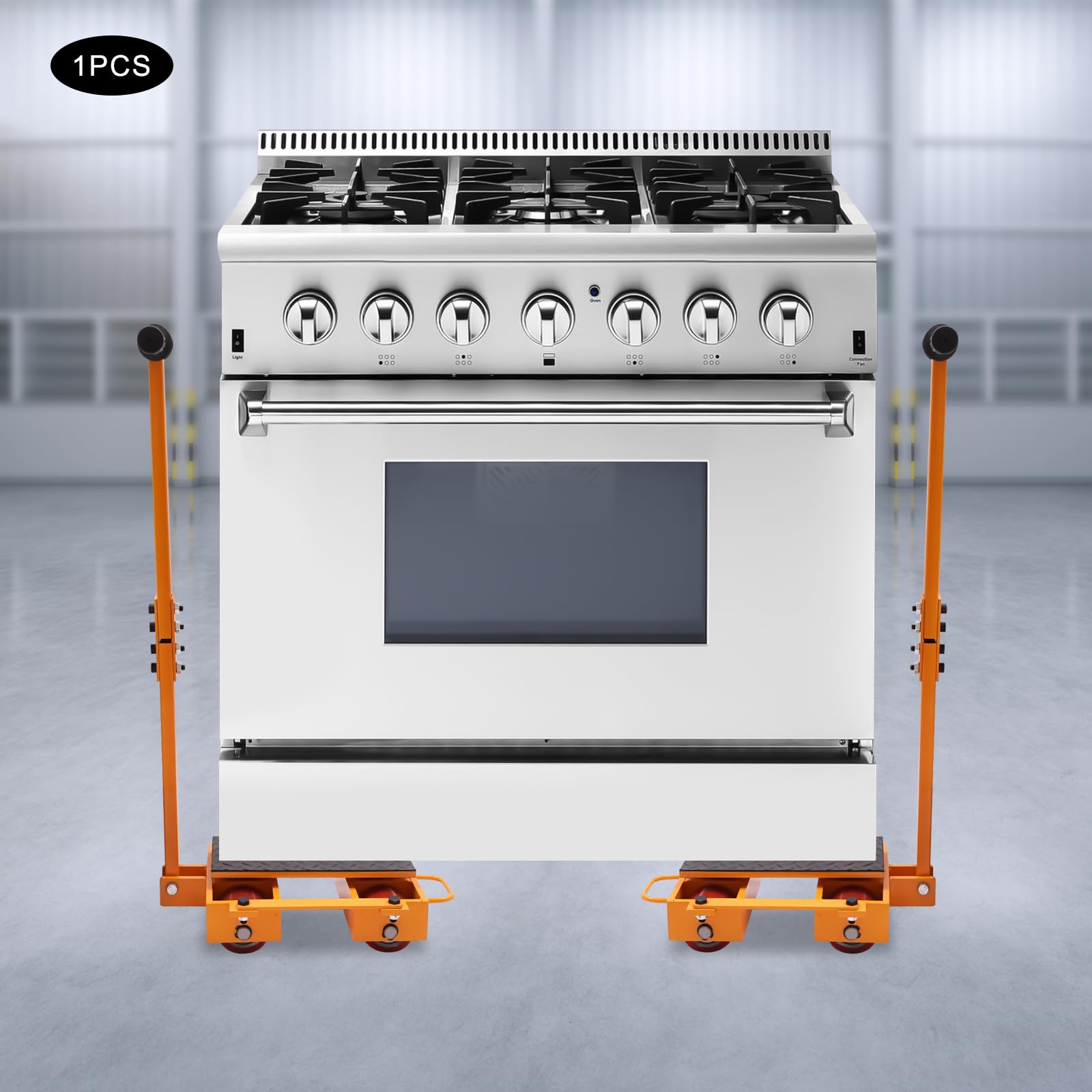 Machinery Mover, 6T Machinery Moving Skate with Handle Machinery Skate Dolly for Industrial Use, Equipment Skates Moving Roller for Warehouse and Workshop Transporting (Yellow)