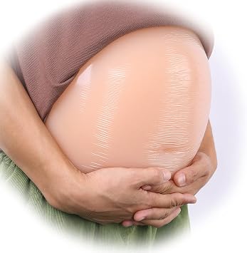 Simulation fake belly fake pregnancy performance props,Simulation 2-10 Months  Pregnant Fake Abdomen,with Transparent shoulder strap,self-adhesive,2/3 months