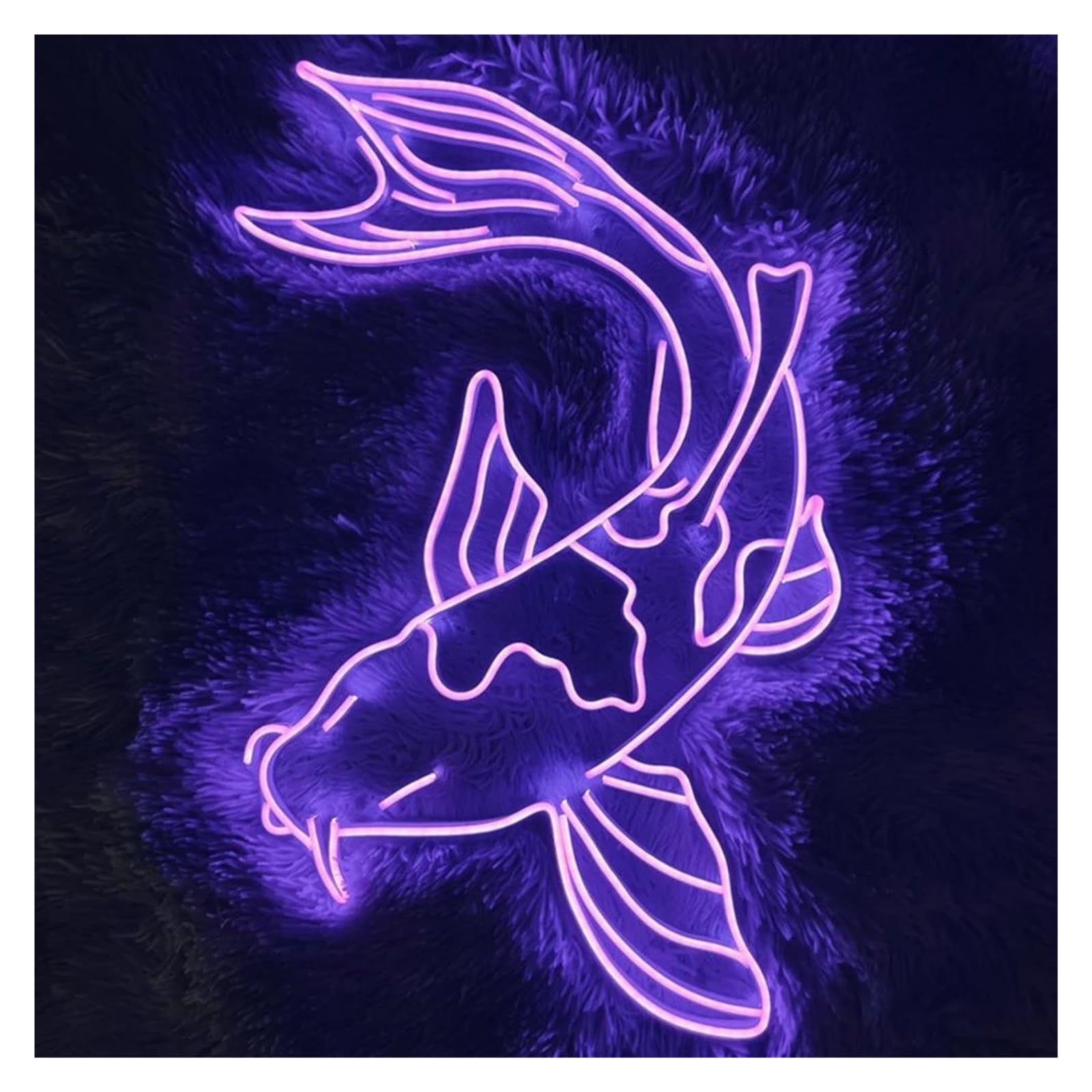 SHOUXI Sign Lamp Koi Fish Neon Sign Game Room Wall Decor Bar 60cm(C)
