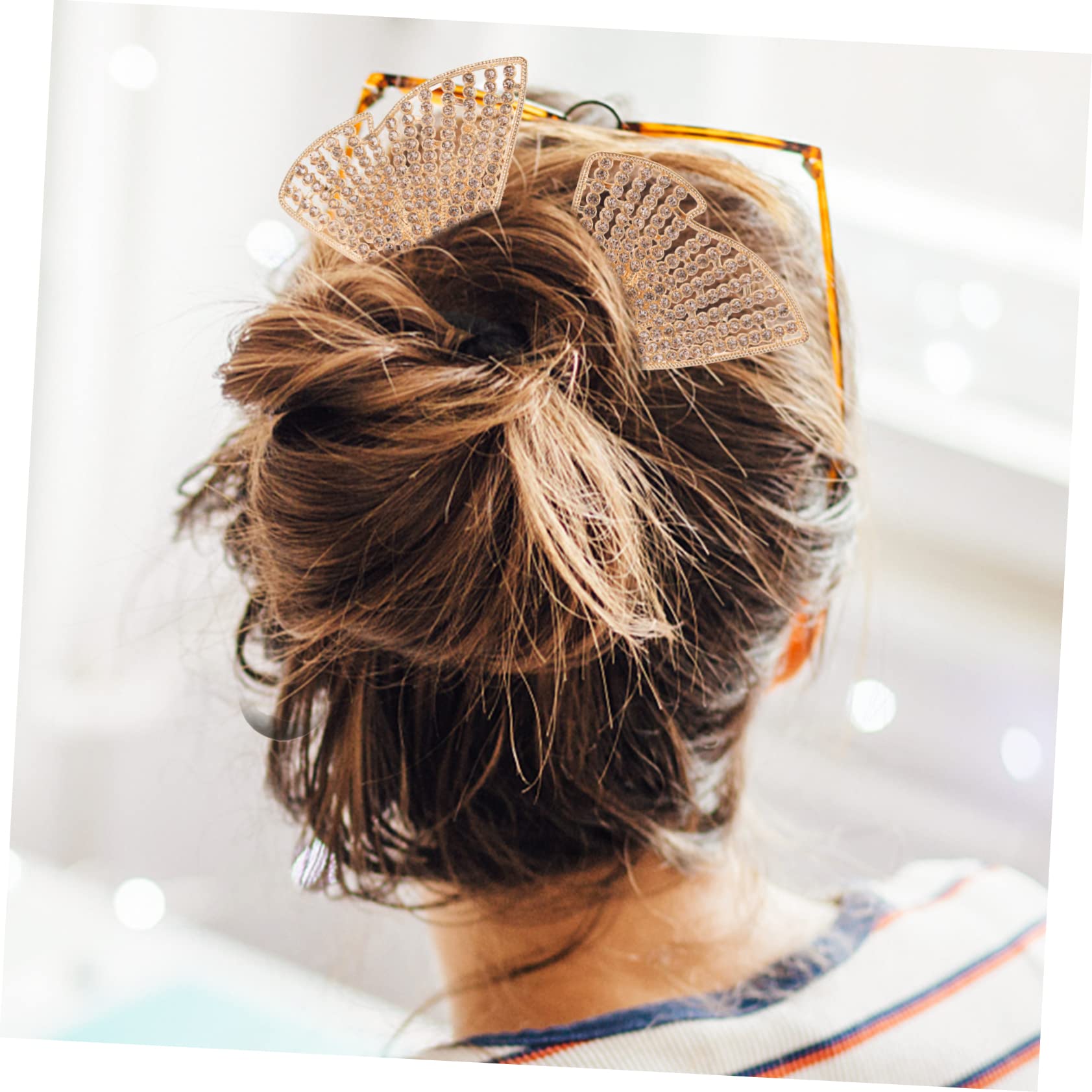 Healeved 4piezas Moldeador De Moño Elegante Rhinestones Herramienta De Peinado Para Mujeres y Niñas Adorno De Cabello Versátil Para Ocasiones Especiales y Uso Diario