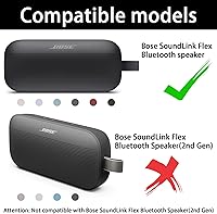 Vista 2 de co2CREA Funda de silicona suave de repuesto para altavoz portátil Bose SoundLink Flex Bluetooth (funda de silicona, funda negra)