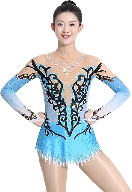 Amazon.co.jp: [Zagitova] 子供用新体操レオタード、女性用ライン