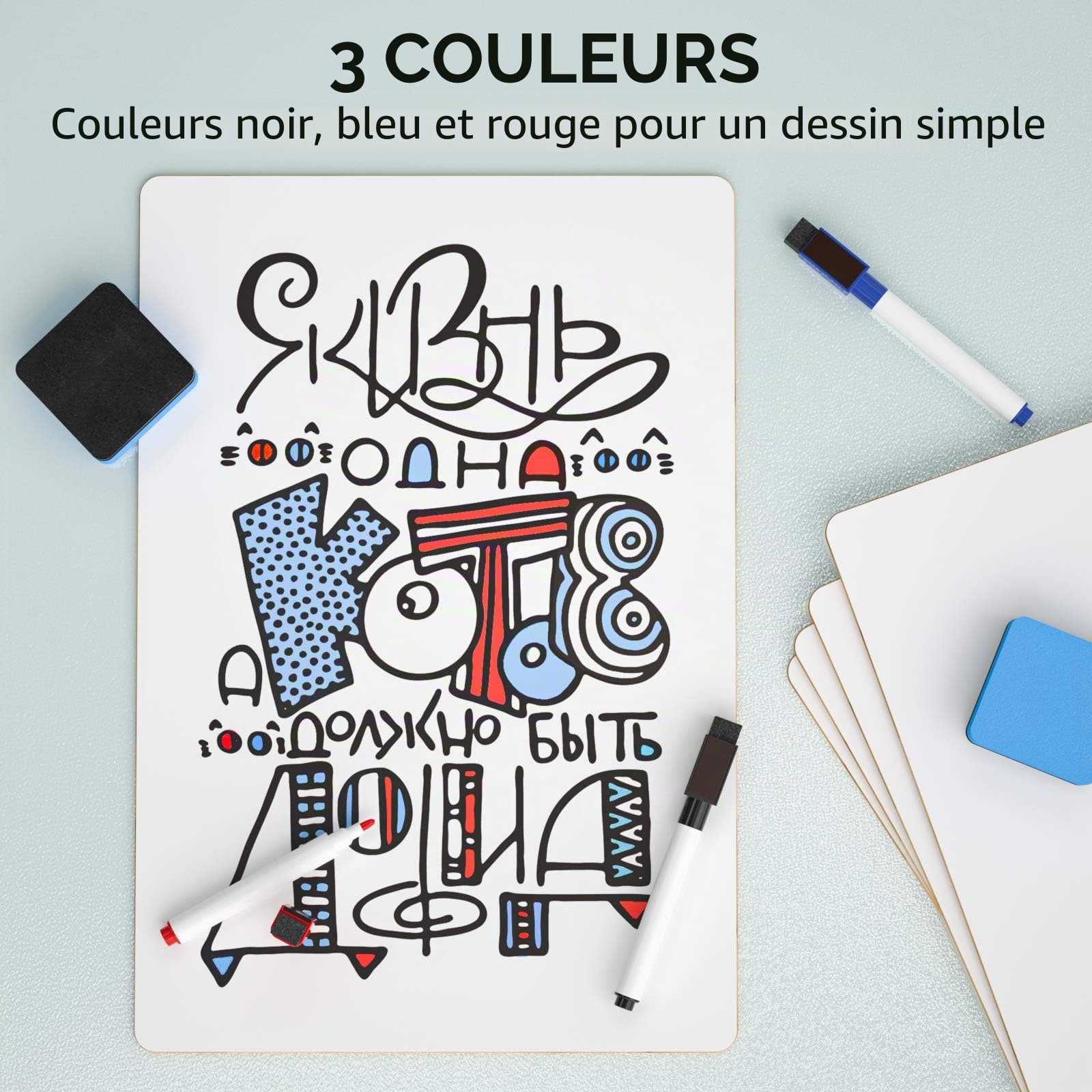 Nicpro 6 tableaux blanc effacable, 22 x 30 cm double face petit tableau blanc avec 18 stylos et 6 gommes, fournitures scolaires portables en vrac pour étudiants et salles de classe