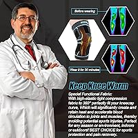 Vista 3 de NEENCA Rodilleras para Dolor de Rodilla - Paquete de 2 Mangas de Rodilla para Alivio del Dolor, Mangas de Compresión de Rodilla con Correas