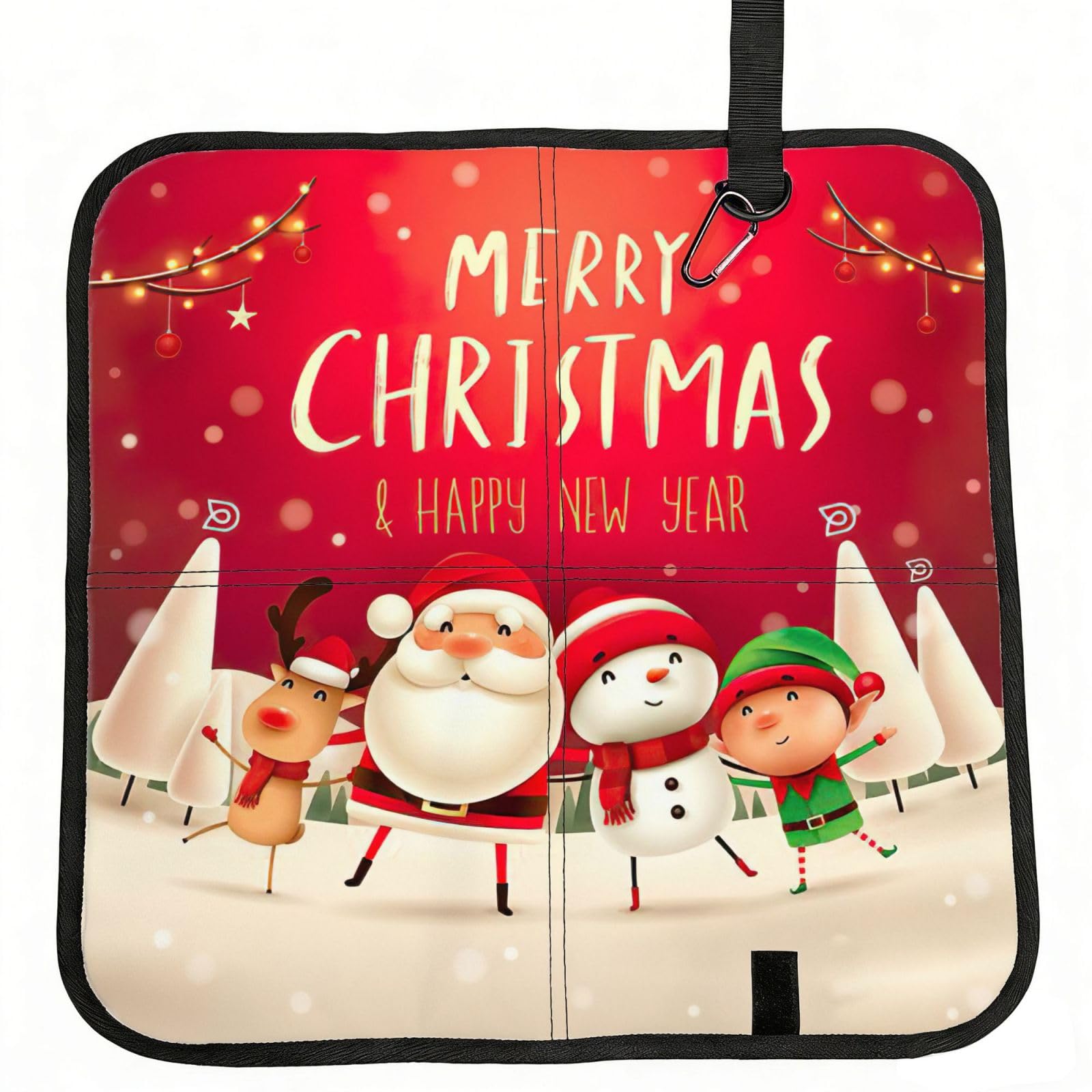 bghdfa Merry Christmas 6 Print Outdoor Sitting Mat Waterproof Oxford Cloth Seat Cushion Folding Foam Camping Seat For Picnic