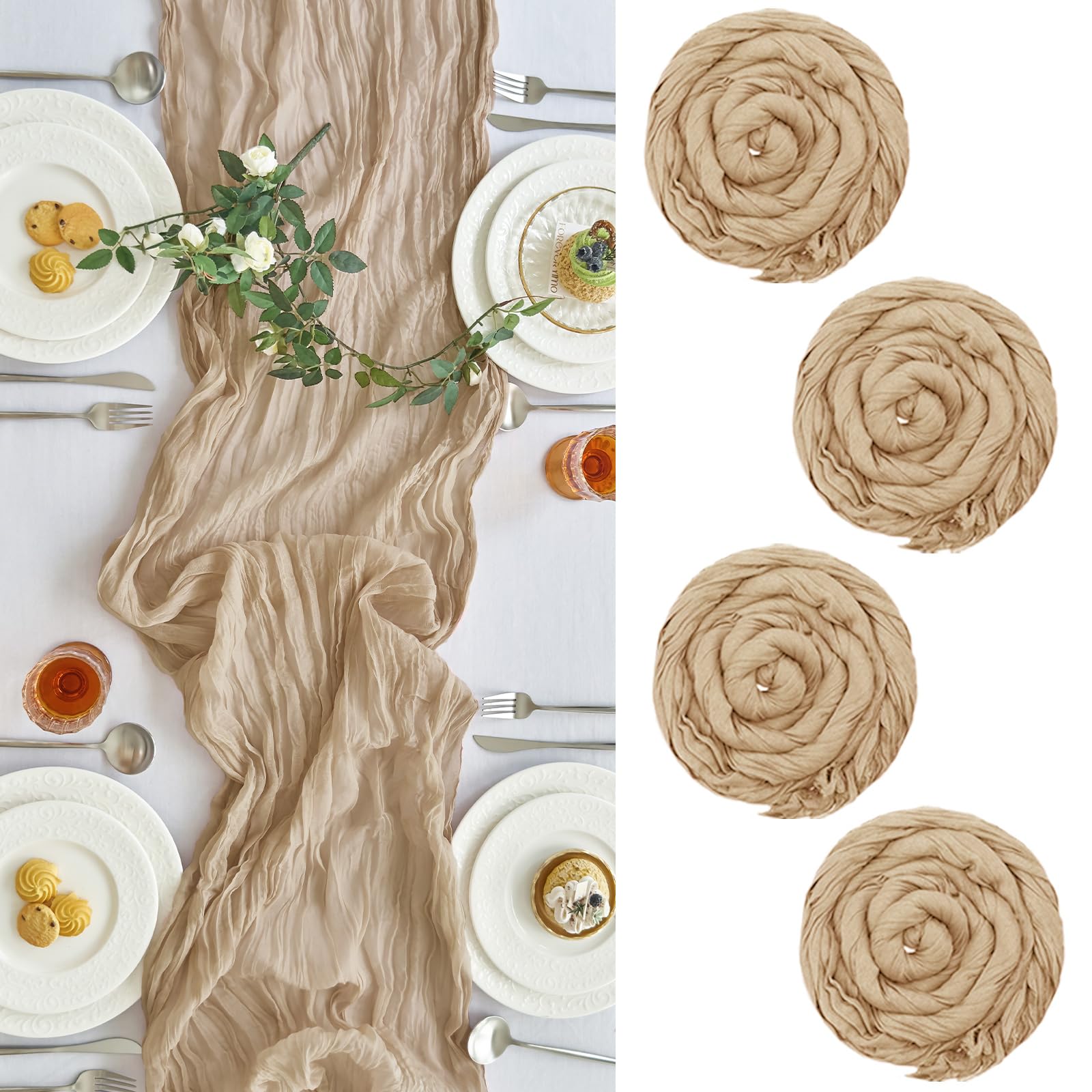 Pink Cheesecloth Table Runners - Fall Party Decor -13