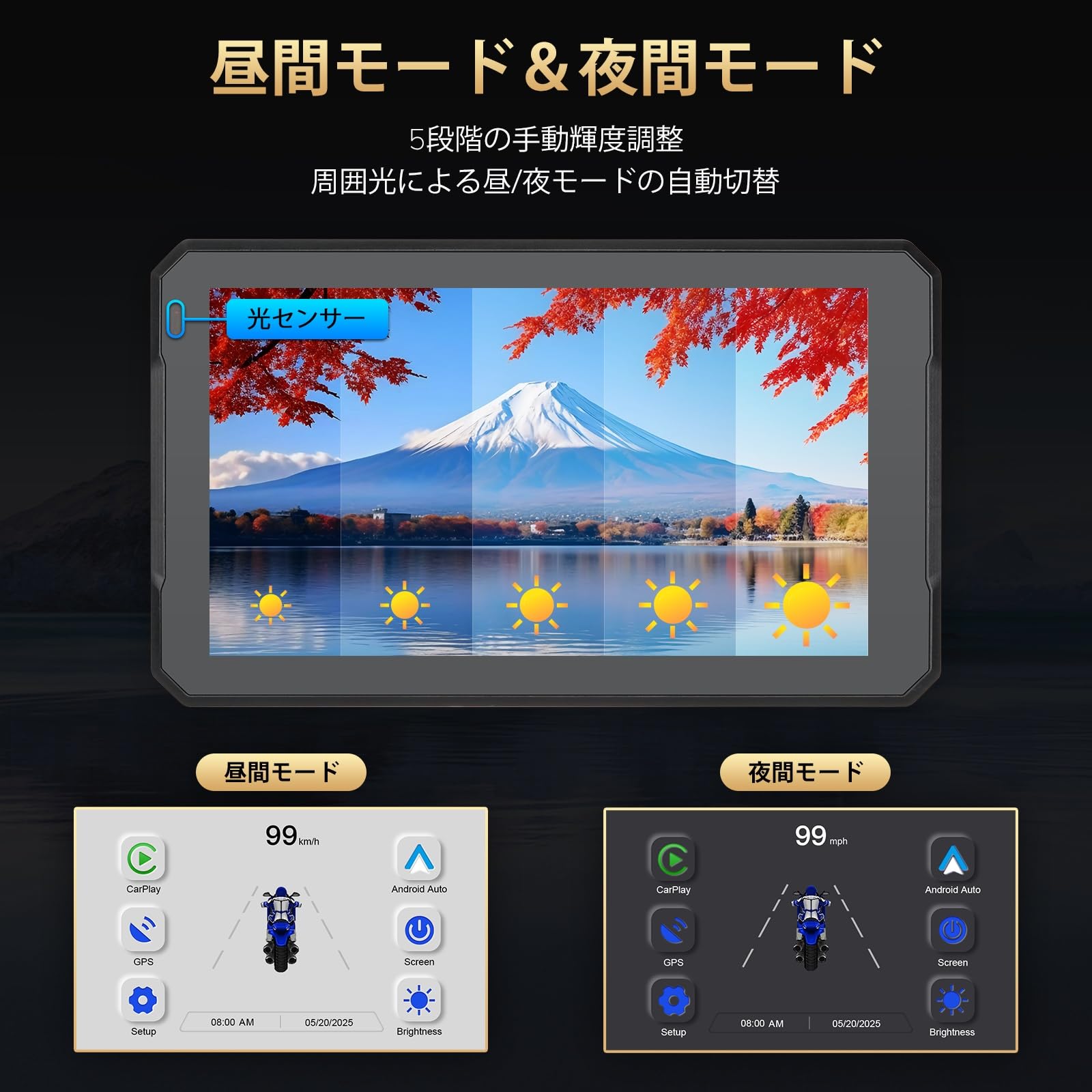 Amazon.co.jp: LEROAADZ 7インチスマートディスプレイ、BMWバイク