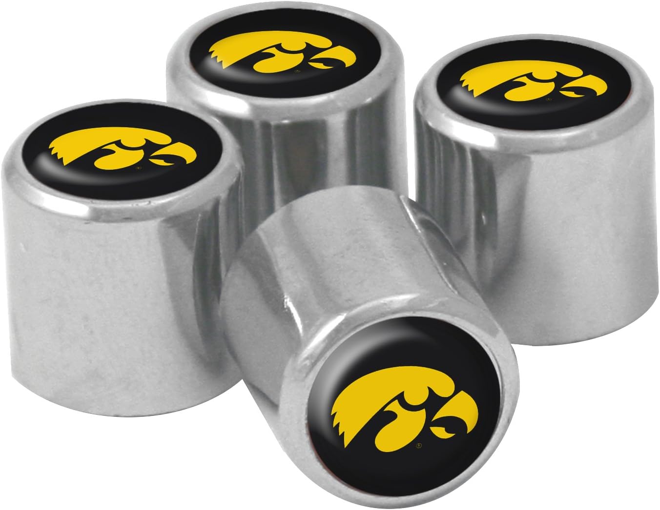 NCAA Iowa Hawkeyes Metal Tire Valve Stem Caps, 4-Pack