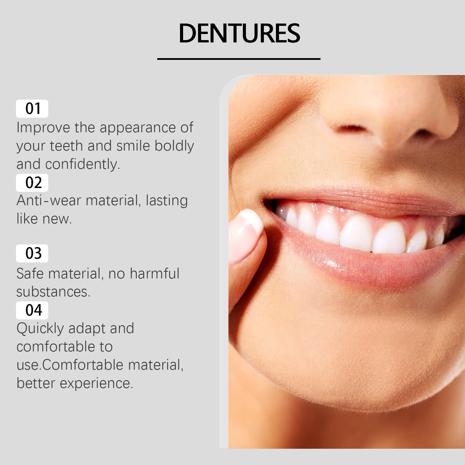 Prótesis Dentales, Dentaduras Postizas, Prótesis De Silicona Para Colocar Sobre Los Dientes Existentes, Prótesi-s Para Personas Sin Dientes, Prótesi-s De Silicona Para Toda La Boca (2 Sets)