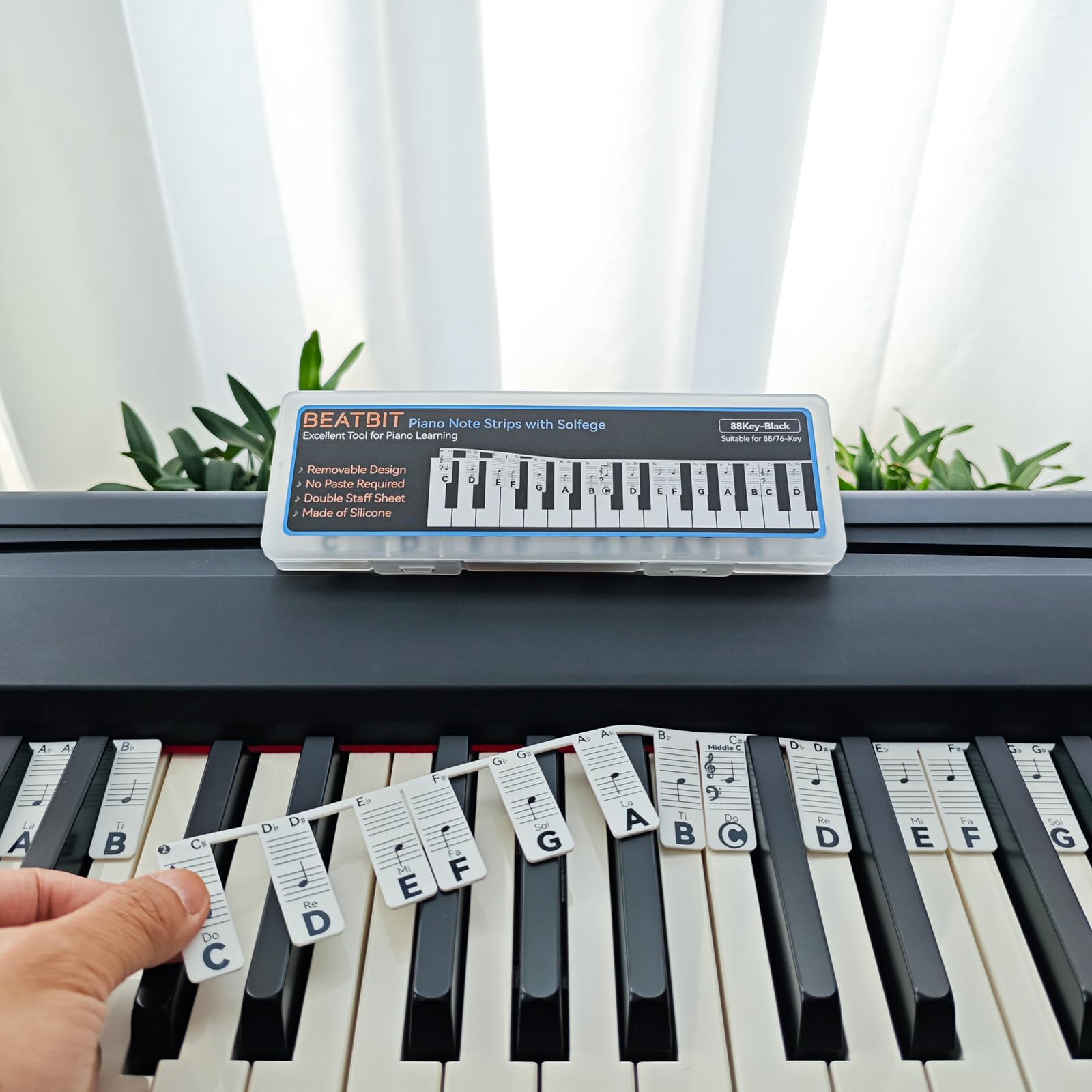 Amazon.com: BEATBIT Piano Note Strips with Solfege, Removable, 88