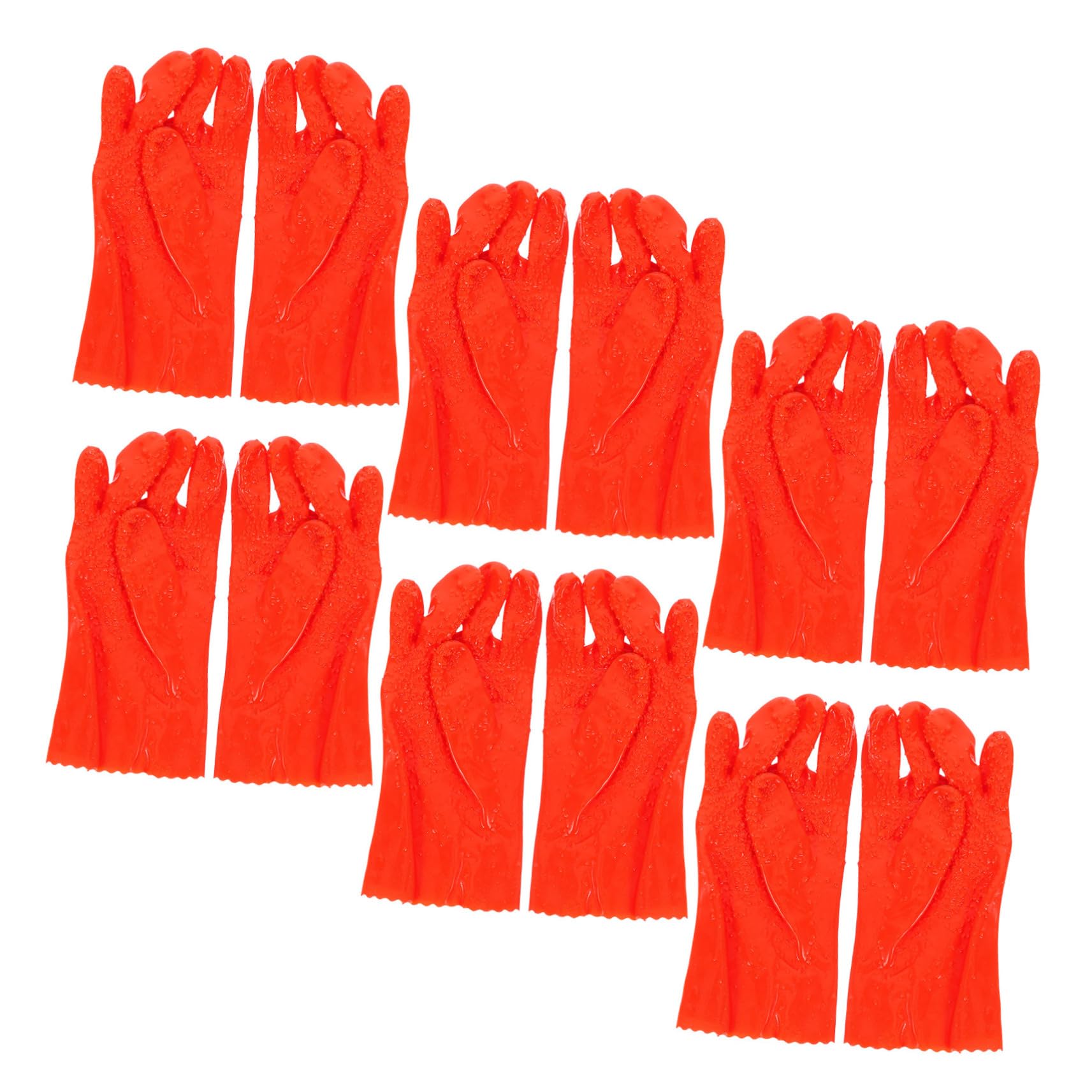 Tofficu Guanti da Lavoro Impermeabili Pvc Arancia 6 Paia Antiscivolo | Resistenza a Olio e Acidi, per Giardinaggio e Uso in Laboratorio, Confezione Riutilizzabile