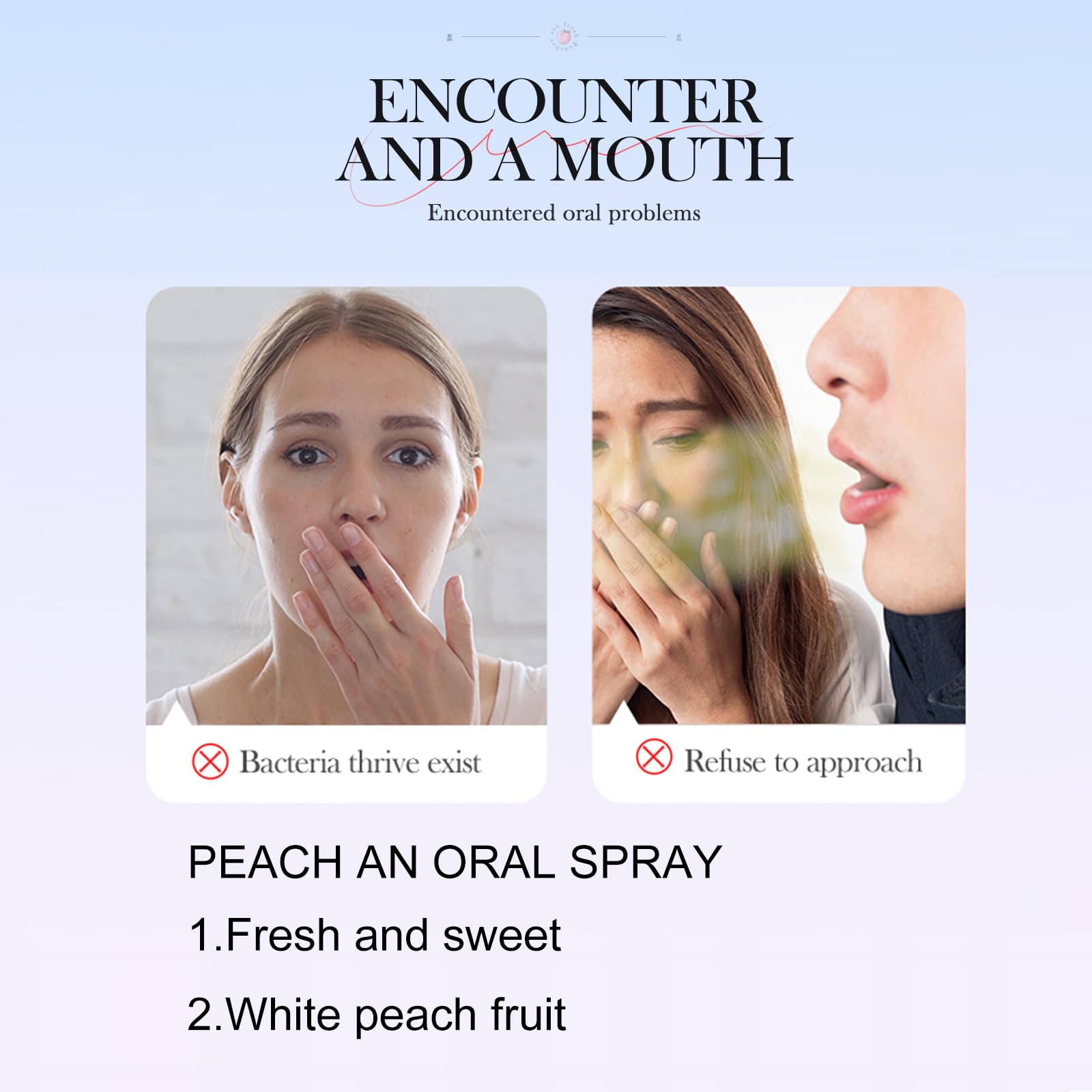 Spray Alito,Spray Alito Fresco,Alito Fresco,Spray Per Alito Cattivo,Spray Sapore Di Frutta, Odore Pulito,Rimozione 'Alitosi, Rinfrescante 'Alito Per L'Igiene Orale(Sapore di Pesca)