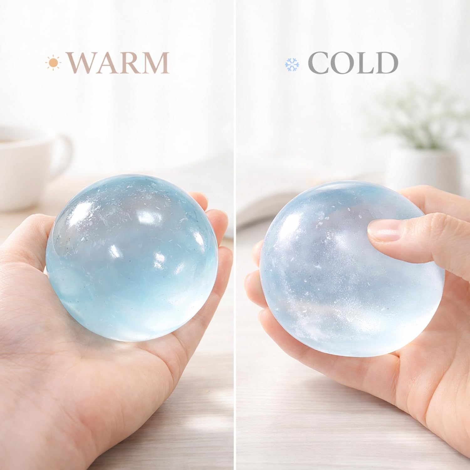 Coconut Oil Stress Ball, Slow-Rising Coconut Squishy Ball, Soft Non-Sticky Squeeze Toy, Odorless & Easy to Clean, Durable Fidget for Stress Relief, Focus, Office, Study & Home (4 Colors 6 cm)