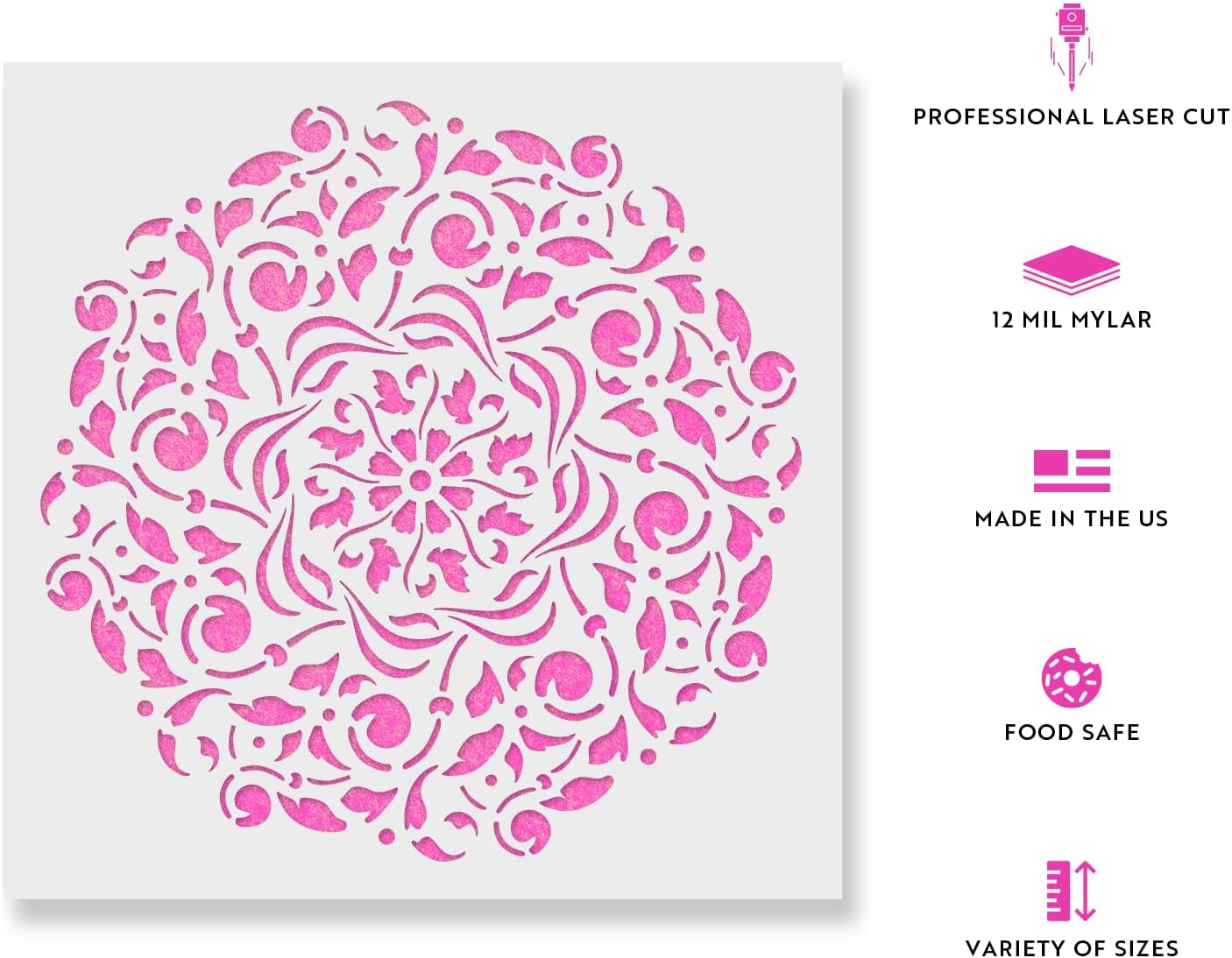 Scheele Mandala Stencil - Mandala Stencil DIY, Stencil Mandalas, Design Tranquil Mandala Patterns with Ease