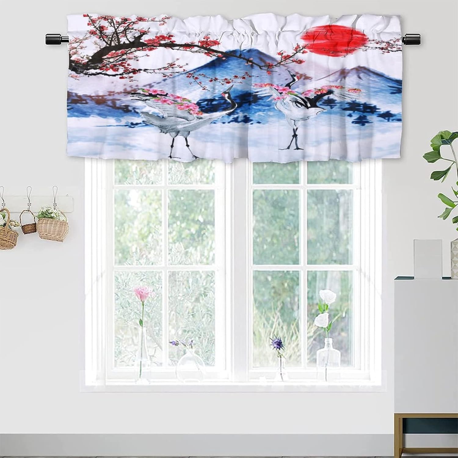 Retro Japanese Curtains Living Room Bathroom Bedroom Rustic Curtains Window Treatments Small Cafe Curtains