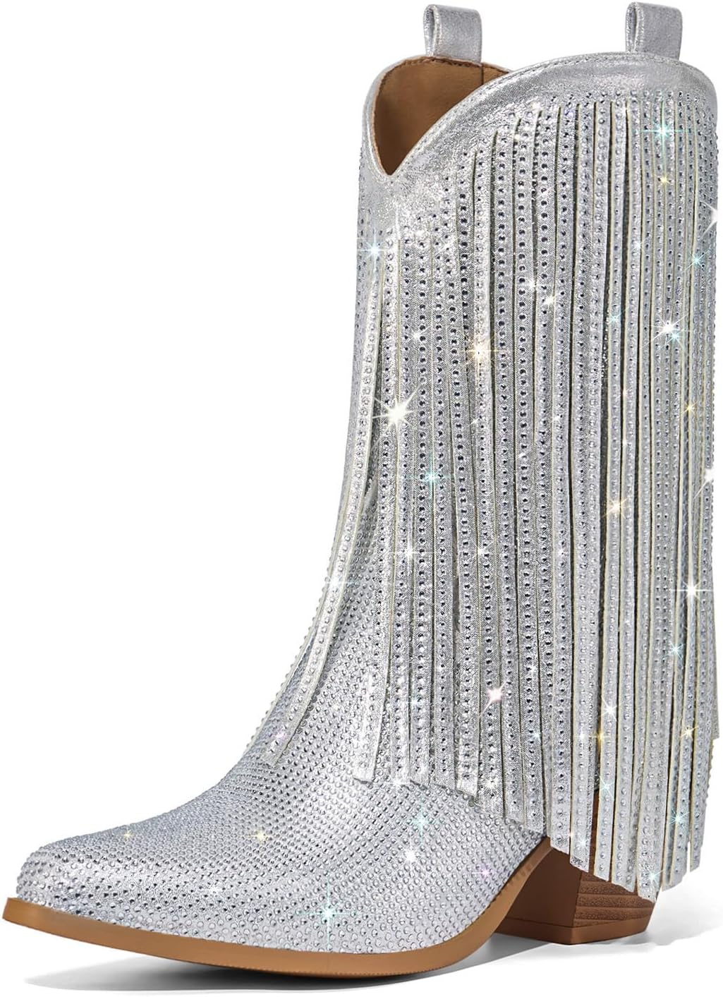 Rollda Women Cowboy Boots - Sparkly Fringe Design