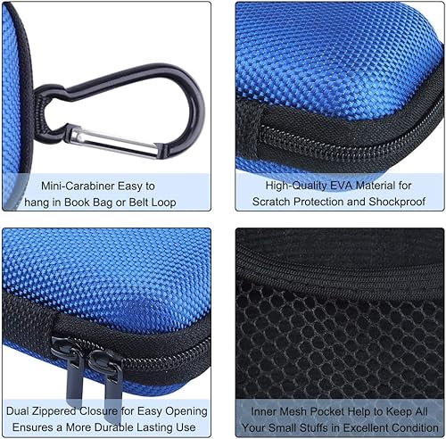 Miniatura 6 de Funda organizadora electrónica, paquete de 2 fundas portátiles para auriculares, bolsa de almacenamiento con clip de mosquetón de metal para cable