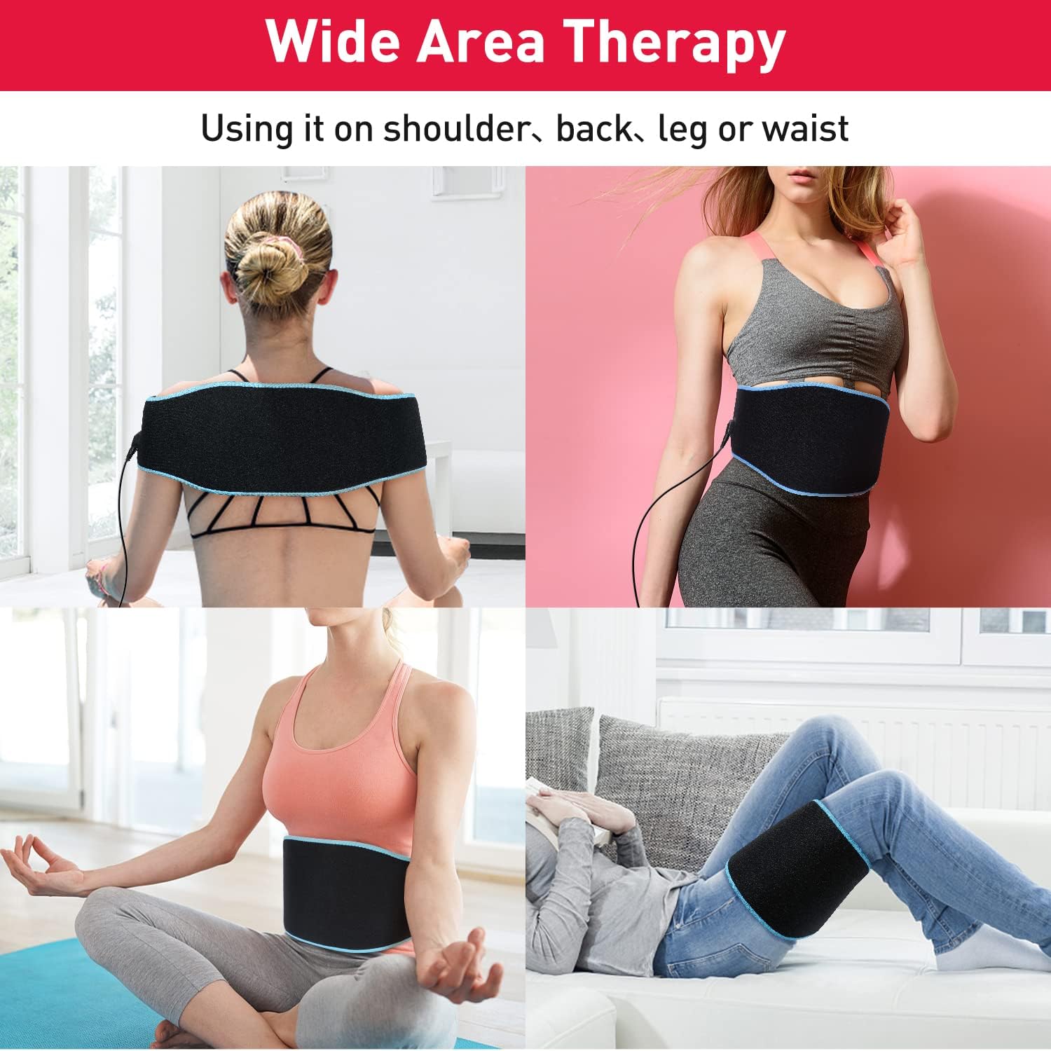 Red Light Therapy Belt for Body Pain, 128*18cm Wearable Infrared Light Therapy Device FDA Cleared 120 Infrared Lamps 880nm Deep Therapy Red Light Lipo Belt Relieve Back/Shoulder/Joints Pain