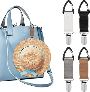 4Pcs Travel Hat Clip Elastic Hat Holder for Purse Hands-Free Bag Accessory for Traveling