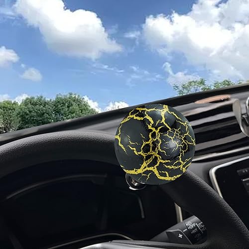 Miniatura 4 de Pomo de volante para coche, mango giratorio suicida para la mayoría de vehículos de transmisión manual (negro)