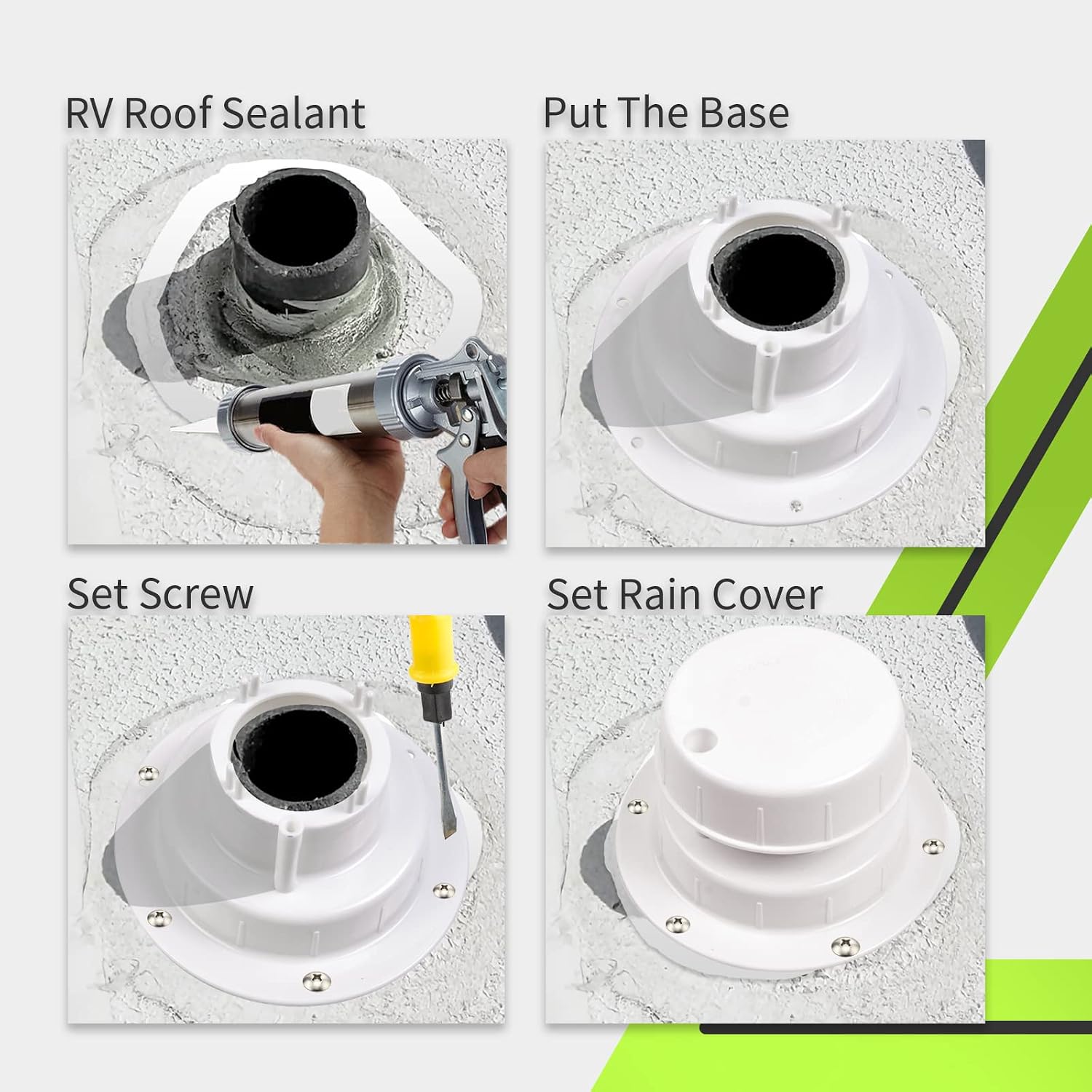 RVMATE Plumbing Vent, Camper Vent Cap Replacement, RV Sewer Vent Cap for 1 to 2 3/8" Pipe, White