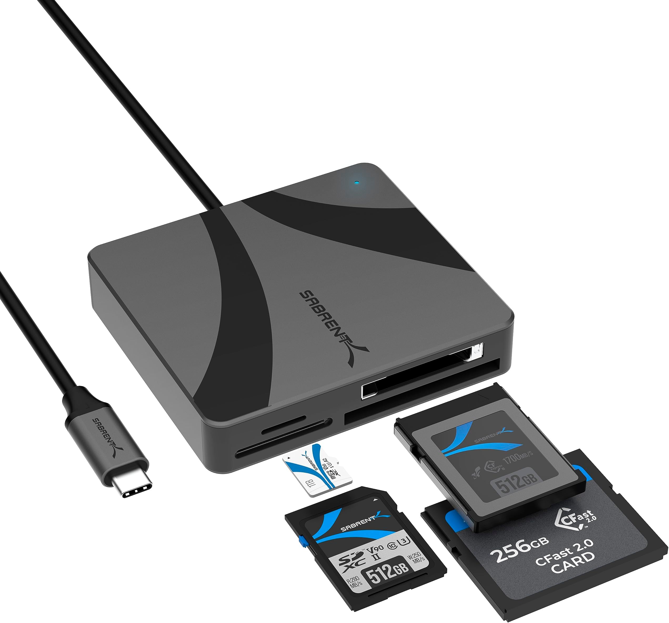 USB-C Multi-Card Reader for CFexpress Type B, CFast 2.0, and microSD/SD Cards (CR-C4PM)