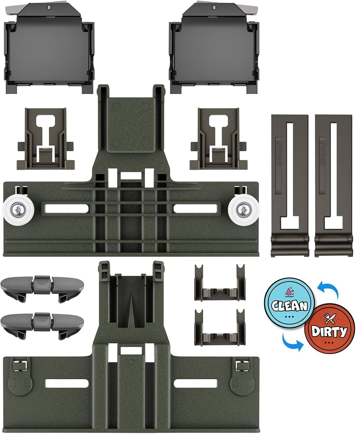 (12 Packs) Upgraded W10350375 Dishwasher Parts for Whirlpool Dishwasher Top Rack Parts WDT730PAHZ0 Upper Rack Parts With W10195372 W10195372 Dishwasher Adjuster Housing,For Kenmore Dishwasher Parts